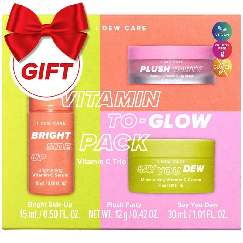 I DEW CARE مجموعة العناية بالبشرة I DEW CARE - حزمة فيتامين لتوهج البشرة | مجموعة العناية بالوجه Kbeauty، مرطبة، مضيئة، مجموعة توهج مرطبة، نباتية، بحجم السفر، مجموعات تجميل للفتيات المراهقات، هدايا للنساء، هدايا صغيرة - Image 1