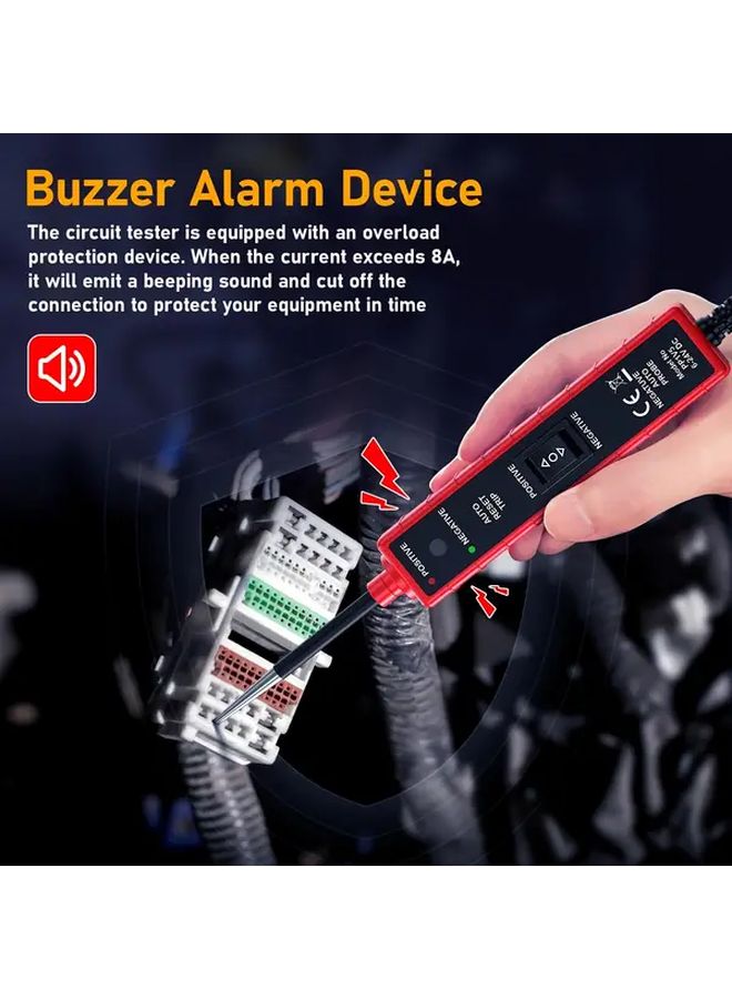 بلاك ريد أوتوموتيف سيركيت بروب تيستر 6-24 فولت تيار مستمر 12 فولت 13 قدم كوابل كاشف الأعطال - Image 2