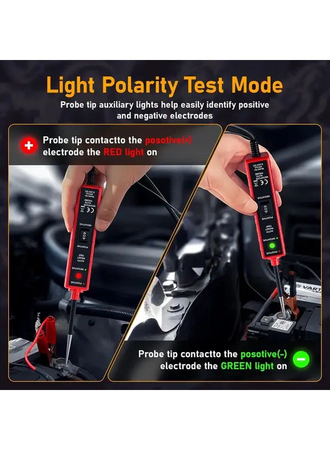 بلاك ريد أوتوموتيف سيركيت بروب تيستر 6-24 فولت تيار مستمر 12 فولت 13 قدم كوابل كاشف الأعطال - Image 3