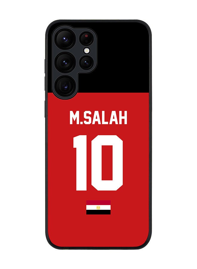 Stylizedd Rugged Black edge case for Samsung Galaxy S22 Ultra 5G Slim fit Soft Case Flexible Rubber Edges Anti Drop TPU Gel Thin Cover - Football Team - Egypt Player Name - M.Salah - Image 1