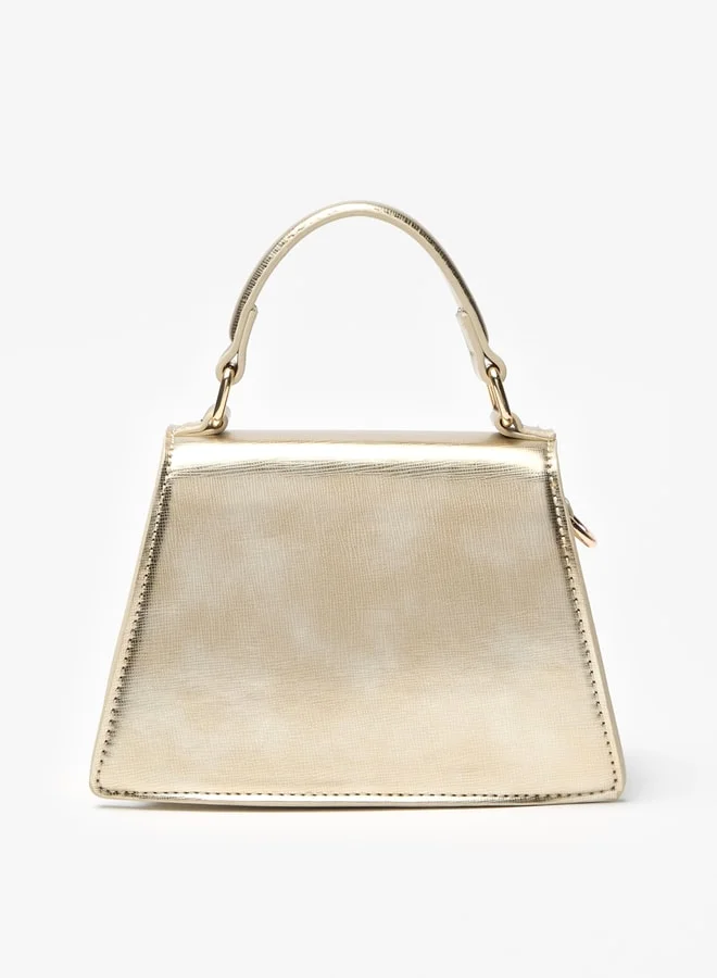 Flora Bella By Shoexpress Solid Satchel Bag with Handle and Magnetic Closure