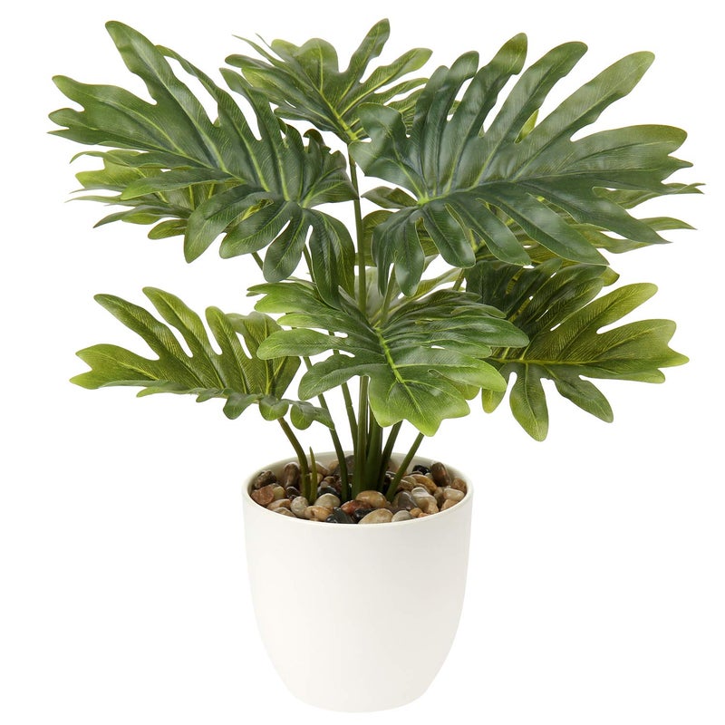 45CM Artificial Plants Splitphilo Monstera Faux Plants Indoor Decorative Tropical Fake Plants Aesthetic Room Dcor Plants for Bedroom Office Home Desk Decoration