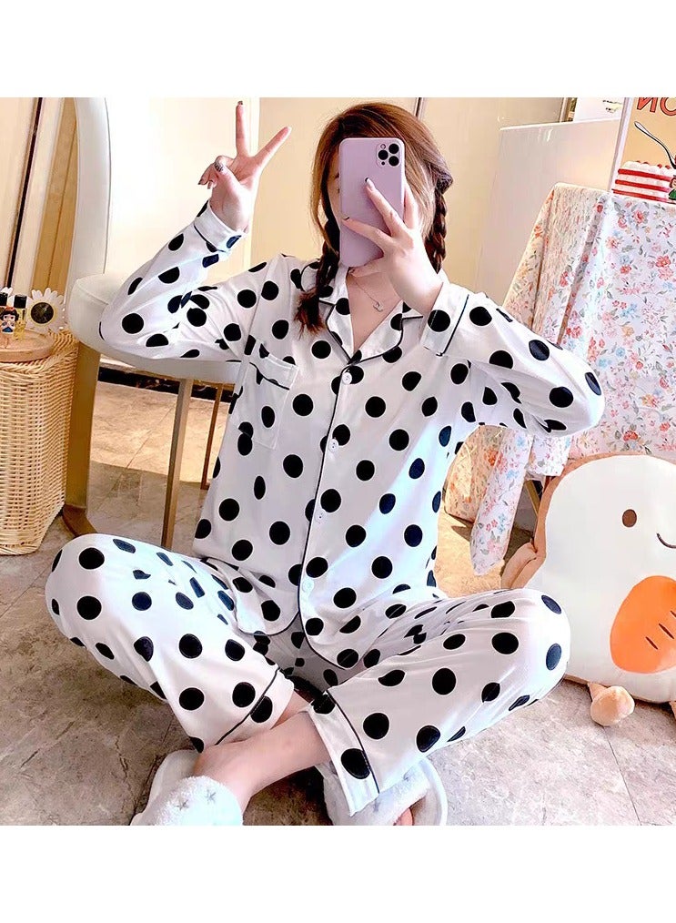 Beauenty Womens Pajamas Set 2 Piece Button Down Pjs Soft Long Sleeve Top and Pants Sleepwear Set Girls  Lounge Sets - Image 2