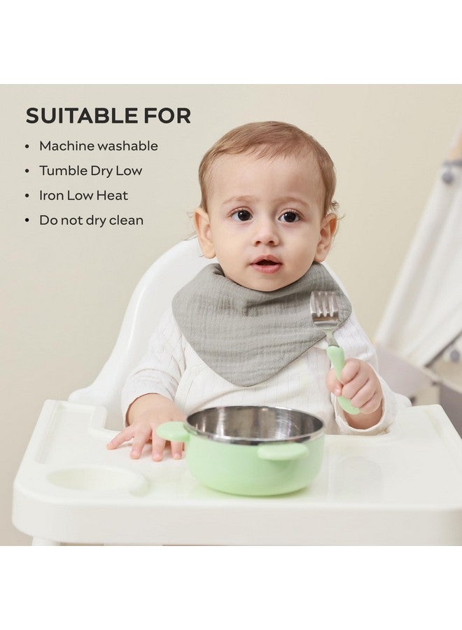 JELLYMONI 10 Pack Muslin Drool Bibs for Babies - Soft Adjustable Bandana Bib with Snaps, Absorbent Unisex Teething Bib for Newborn Girls & Boys - Image 4