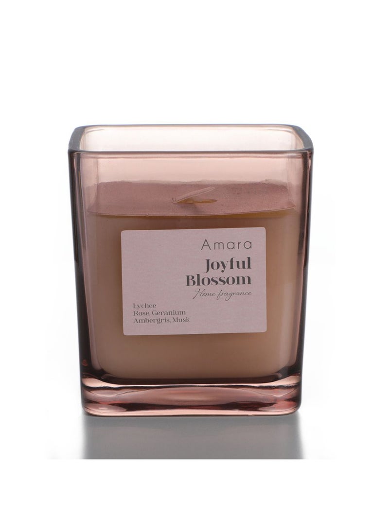 DANUBE HOME Amara Humble Joyful Blossom Jar Candle Soothing Scented Candle with Fruity Floral Fragrance, Elegant Glass Jar Design, Perfect for Home Ambiance, Relaxation & Gift GivingD7 X H7.6 Cm - Image 1