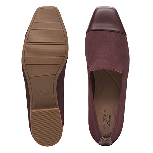 Clarks Women's Tilmont Step Loafer, Burgundy Suede, 7.5 - Image 3