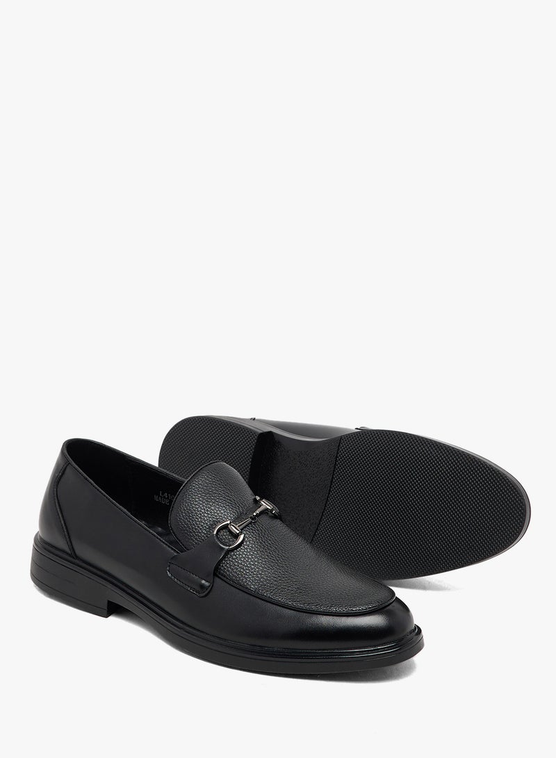 Robert Wood Buckle Detail Formal Slip Ons - Image 3