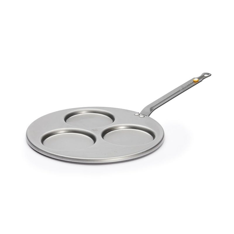 De Buyer Blini Frying Pan with 3 Indentations 27 cm Silver