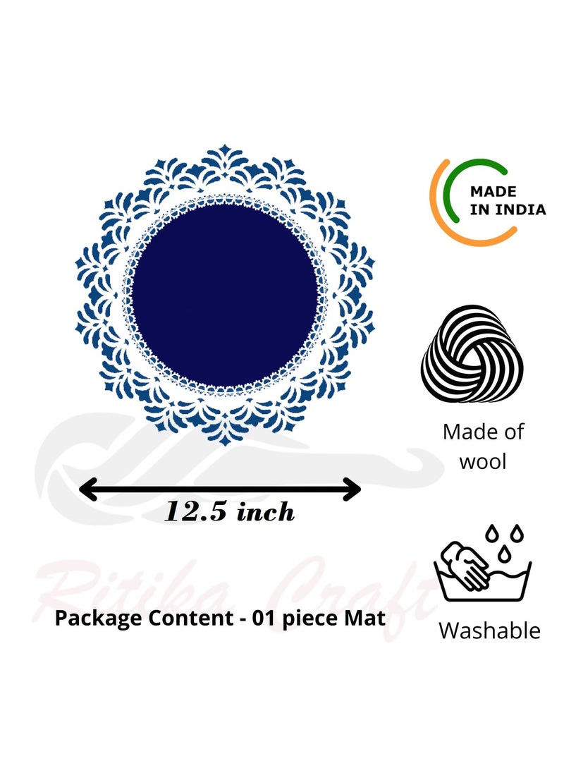 RR RITIKA Woolen Crochet Handmade(12.5 inch) Table Mat (Yellow)  - Image 3