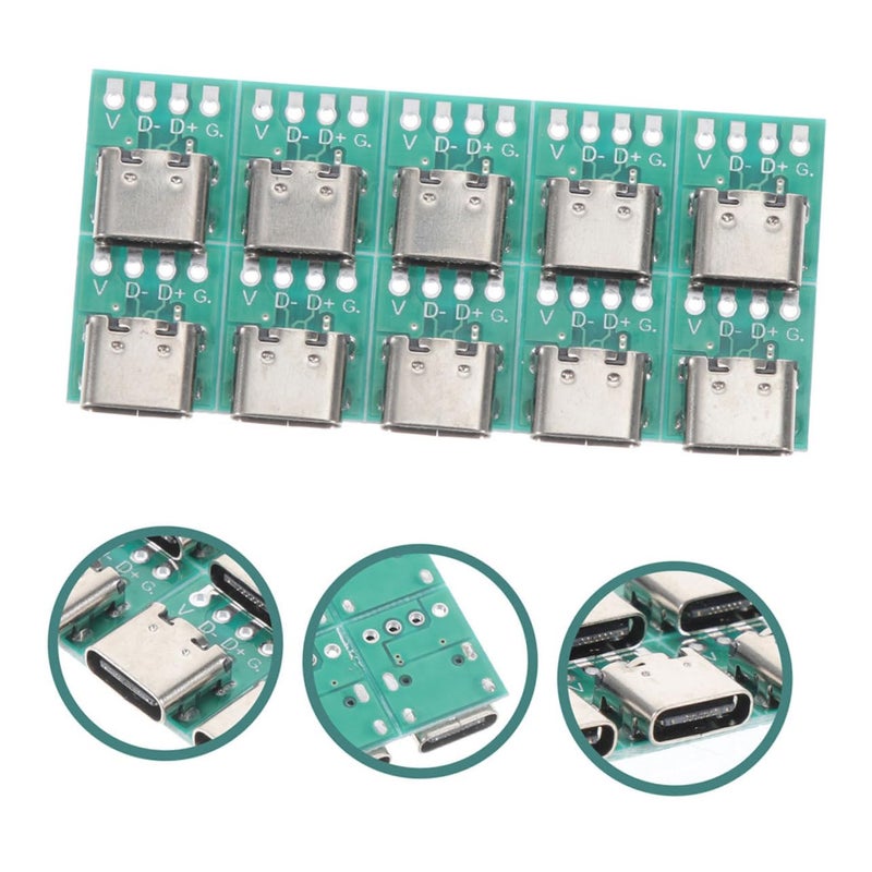 12 Pcs USB C PCB Converter Board DIY Connector For Cable Extension 24 Pin - Image 5