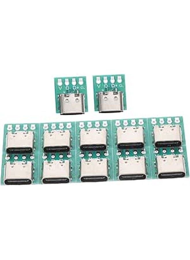 12 Pcs USB C PCB Converter Board DIY Connector For Cable Extension 24 Pin - Image 1