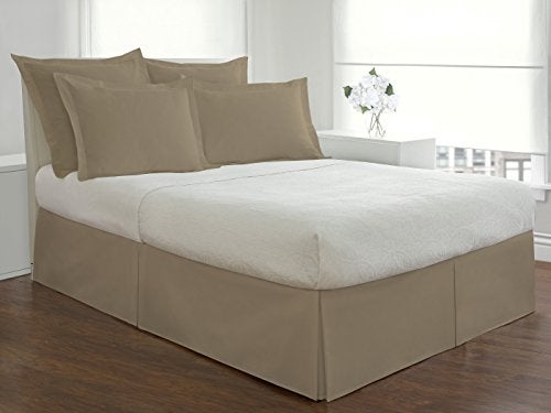 Fresh Ideas Bedding Tailored Bedskirt, Classic 14” Drop Length, Pleated Styling, Full, Mocha - Image 3