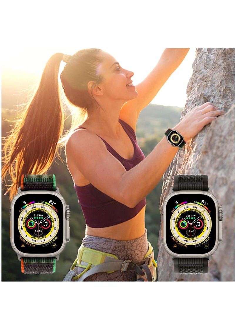 BORTONY - Apple Watch Band Alpine Loop Band 38mm 40mm 41mm Pack of 2 for Men Women Nylon Woven Sport Strap Compatible with iWatch Series 8 Ultra 7 SE 6 5 4 3 2 1 - Image 1