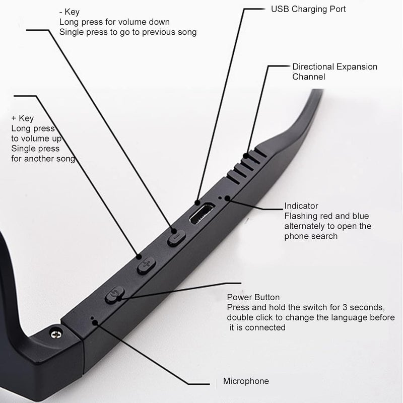 النظارات الذكية ، النظارات الشمسية الذكية إلغاء الضوضاء مكالمة مفتوحة مع اتصال بلوتوث لاجتماعات الألعاب (الذهبية) - Image 3