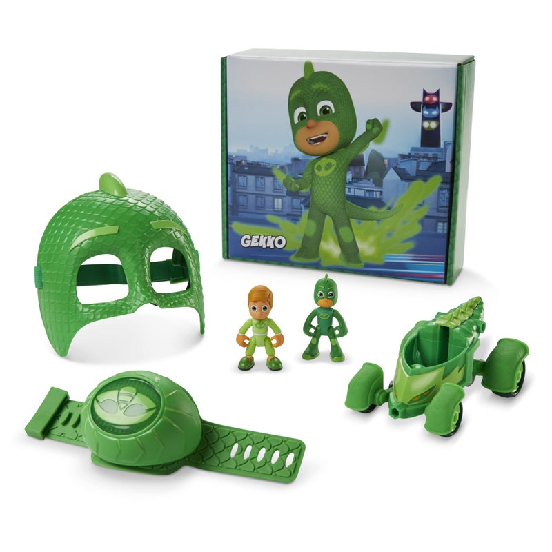 PJMASKS PJ Masks Gekko Power Pack Preschool Toy Set with 2 Action-Figures, Vehicle, Wristband, Costume Mask, Kids 3+ Years - Image 2