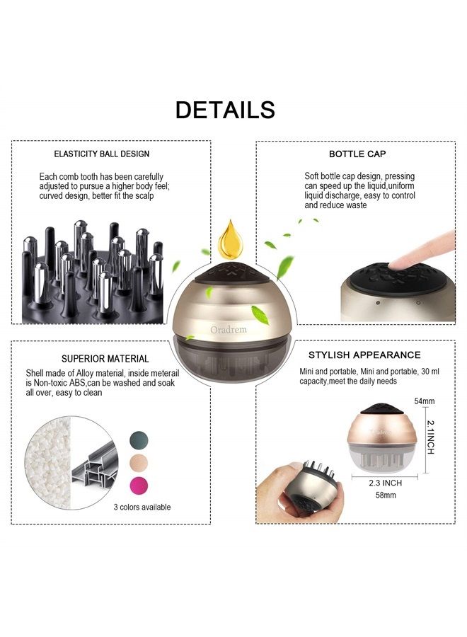 Oradrem Scalp Applicator Comb for Hair Scalp Treatment, Scalp Treatment Applicator Brush Thinning Hair and Hair loss Apply to Various Brands Hair Groth Serum Oil (Gold)  - Image 5