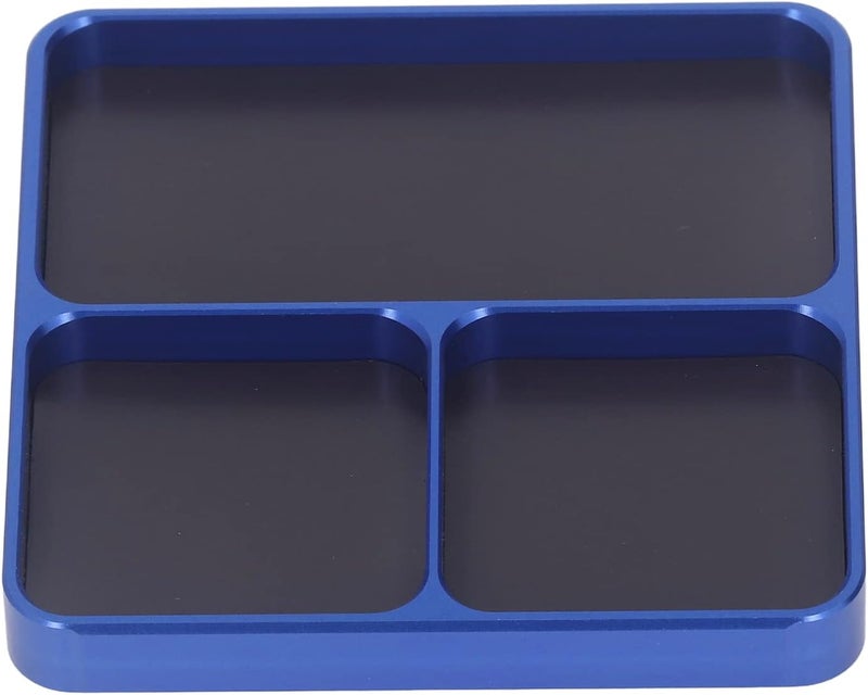 Magnetic T Blue Skid 13 8x11x2cm Aluminum Alloy Easy Screws Holder Tool for DIY Projects Magnetic TrayAlloy TrayMetal Allow to in Tools - Image 1