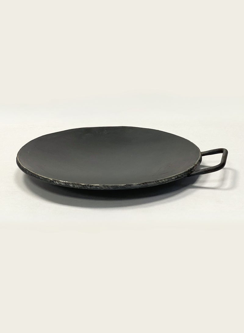 TAJ Iron Concave Dosa Tawa Heavy Guage with Handle 31cm X 10mm Black - Image 1
