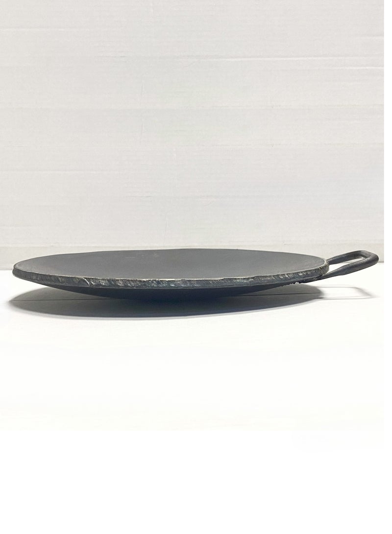 TAJ Iron Concave Dosa Tawa Heavy Guage with Handle 31cm X 10mm Black - Image 2
