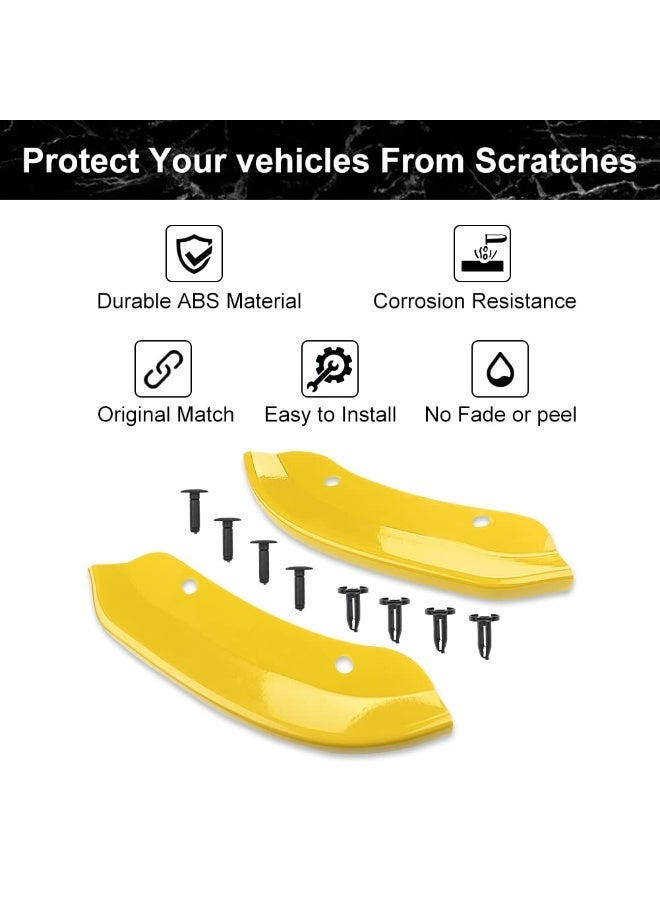 KISSUN Front Bumper Lip Splitter Protector Compatible with Dodge Challenger SRT Hellcat 2015-2021 2015 2016 2017 2018 2019 2020 2021, SRT Challenger Accessories, Not for Widebody, Yellow, 2pcs - Image 2