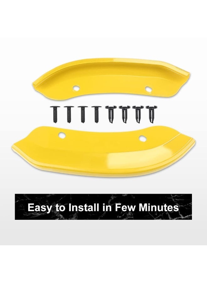 KISSUN Front Bumper Lip Splitter Protector Compatible with Dodge Challenger SRT Hellcat 2015-2021 2015 2016 2017 2018 2019 2020 2021, SRT Challenger Accessories, Not for Widebody, Yellow, 2pcs - Image 3