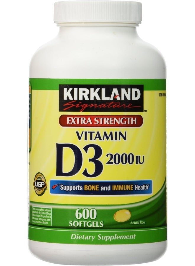 Extra Strength Vitamin D-3 2000 Iu 600 Soft Gels