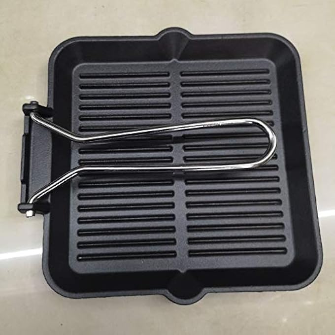 Gulfdealz Simple Home Square Cast Iron Grill PanNonstick Grill Skillet With Foldable Handle Household Thick Steak Fried Baking Pan Frying Pan Pans - Image 1
