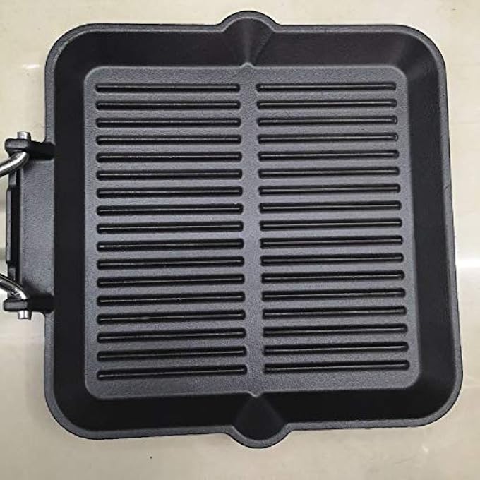 Gulfdealz Simple Home Square Cast Iron Grill PanNonstick Grill Skillet With Foldable Handle Household Thick Steak Fried Baking Pan Frying Pan Pans - Image 3