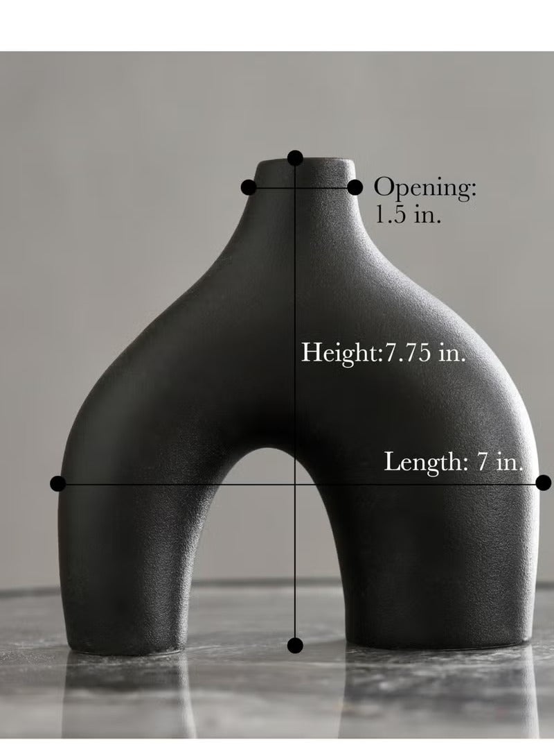 دونات زهرية ، 2 قطعة - الحد الأدنى من نمط الشمال الأوروبي ، الخزف الأبيض زهرية الديكور - طاولة الطعام المركزية ، الزفاف ، غرفة المعيشة ، رف الكتب ، غرفة نوم ، مكتب ، ديكور المنزل البوهيمي الحديثة - Image 4