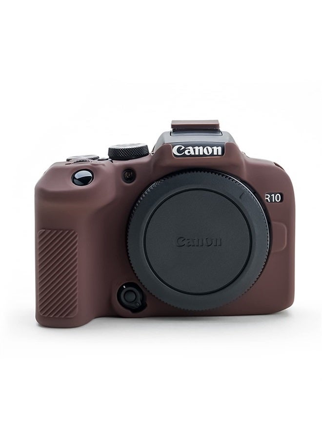 Rieibi EOS R10 Camera Case - Silicone Case for Canon eos R10 Digital Camera - Protective Cover Silicone for Canon R10 - Coffee - Image 1
