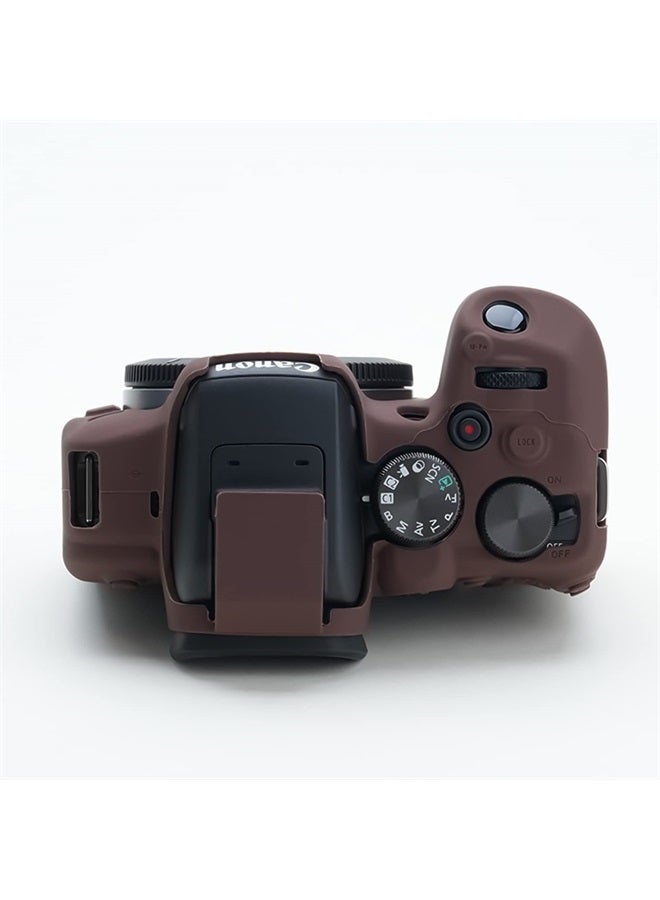 Rieibi EOS R10 Camera Case - Silicone Case for Canon eos R10 Digital Camera - Protective Cover Silicone for Canon R10 - Coffee - Image 4