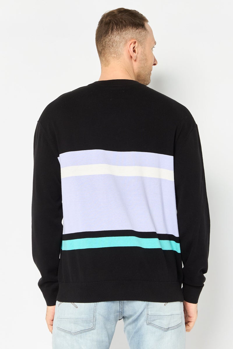 SELECTED Men Crew Neck Long Sleeve Stripe Sweatshirt, Multicolor - Image 4