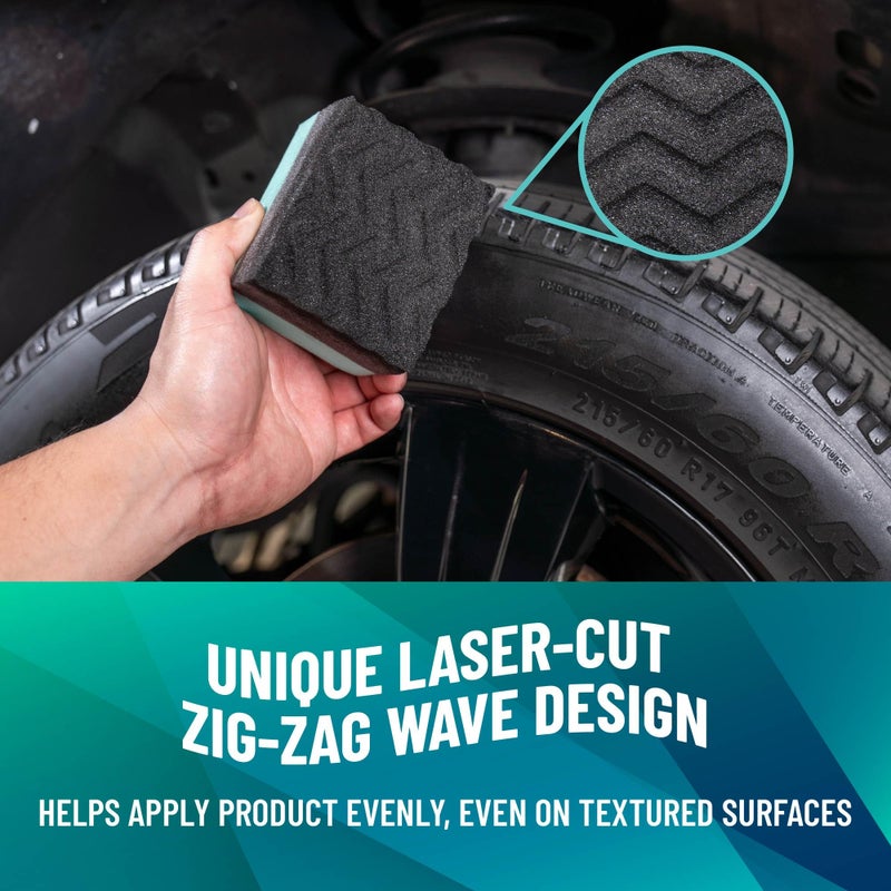 Chemical Guys Wonder Wave Durafoam Tire Shine Applicator Pads - Foam Pads for Applying Tire Dressings, Protectants, Wax, Polish and Car Detailer Products for Trucks and SUVs - 2 Pack - Image 3