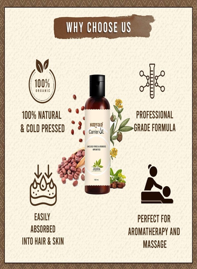 Smyan Jojoba Oil For Skin And Hair - Cold Pressed Virgin & Unrefined - 100ml - Image 5