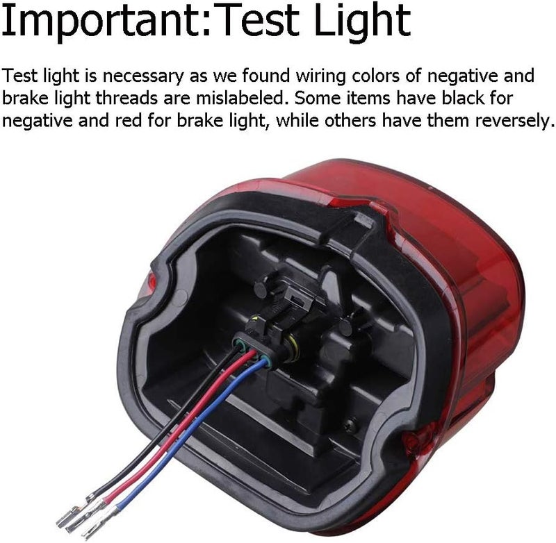 NTHREEAUTO Red LED Rear Tail Lights Motorcycle Taillights Brake Running Compatible with Harley Touring Dyna Road King Electra Glide Street Bob - Image 2