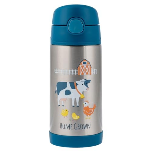 Stephen Joseph Double Wall Stainless Steel Bottles Insulated Water Bottle for Kids Toddlers Vacuum Insulated Bottle with Straw BPAFree Water Bottle 118 Ounces Farm - Image 1