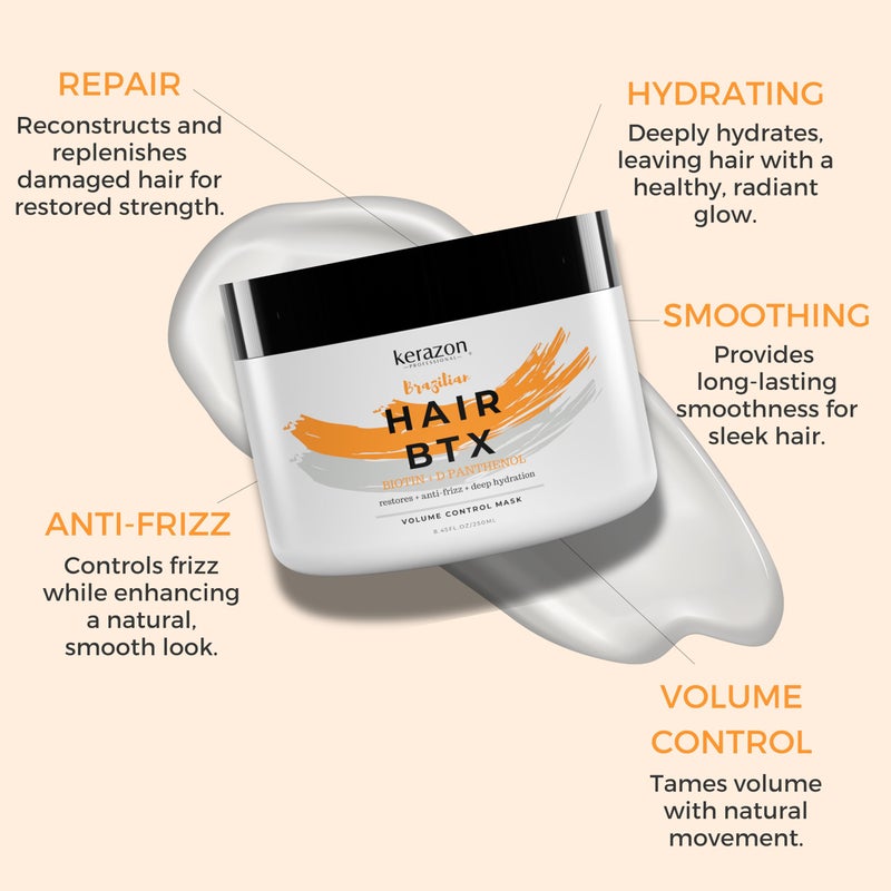 Kerazon Professional قناع علاج الشعر البرازيلي BTX 8 أونصات 236 مل - Image 2