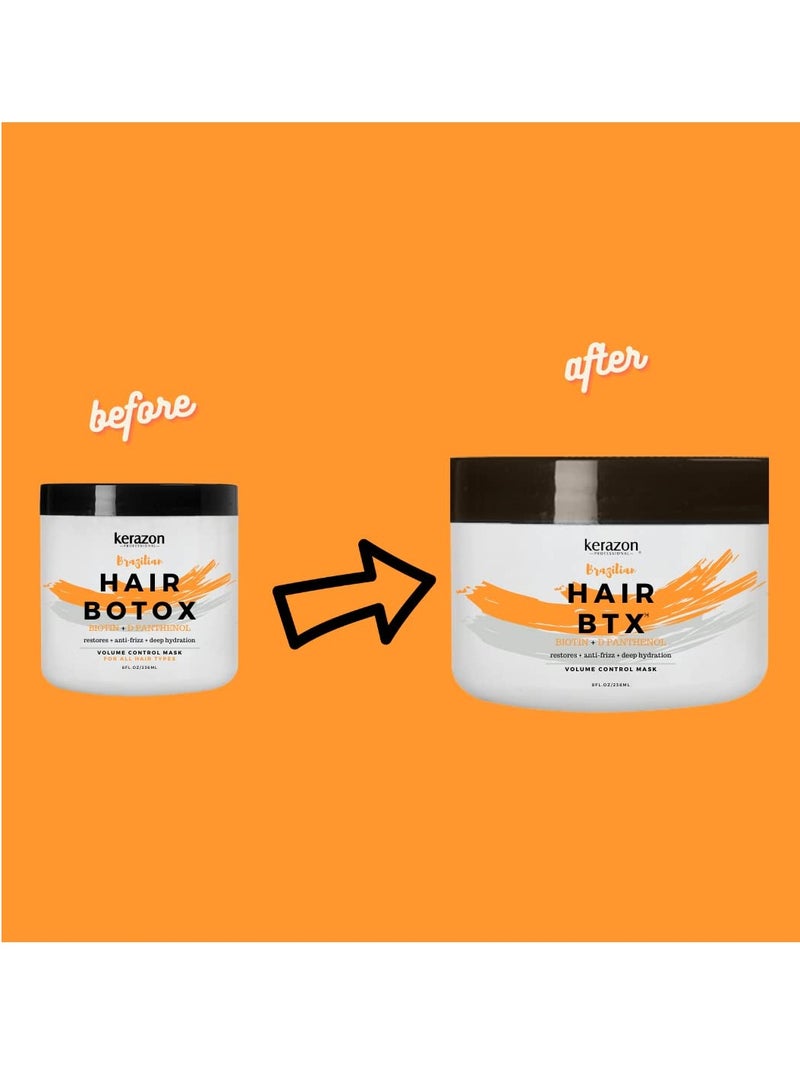 KERAZON Brazilian Hair BTX Treatment Mask 8oz 236ml provides repair for damaged, dry, smoothing, deep conditioning and hydration, nutrition, shine, softness, volume control and smoothness.  - Image 4