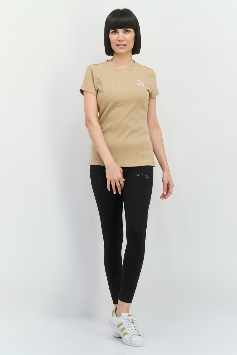 PUMA Women Slim Fit Short Sleeves Outdoor Top, Tan - Image 2