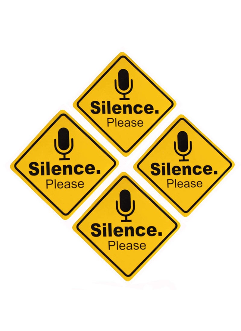 ESPLANADE eSplanade Silence Please Sign Sticker Decal - Easy to Mount Weather Resistant Long Lasting Ink (Size -5.5"x5.5")  - Image 1
