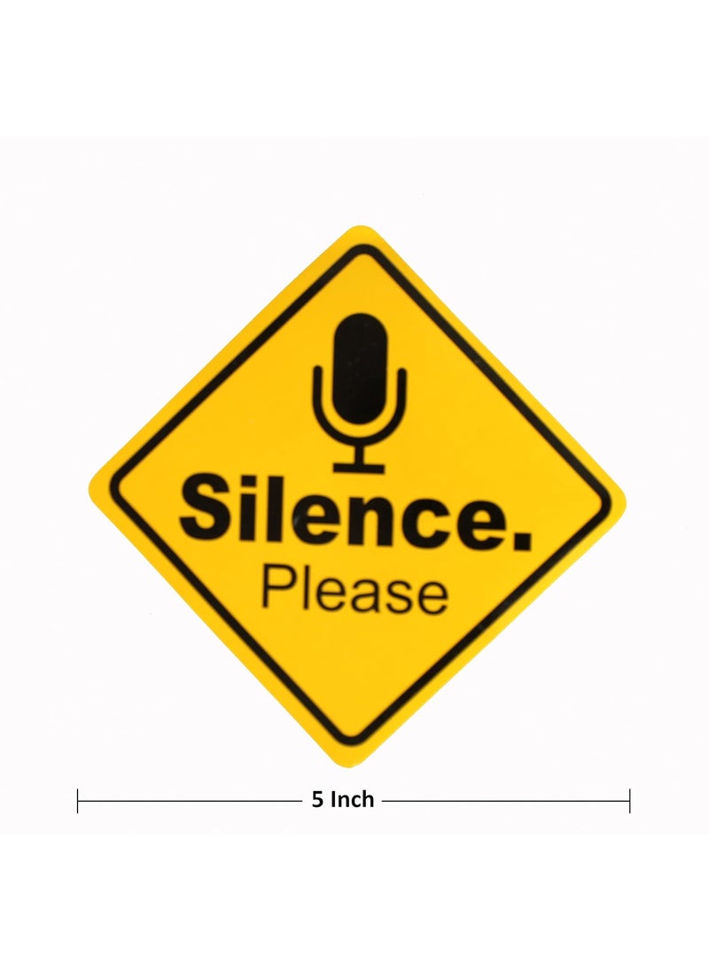 ESPLANADE eSplanade Silence Please Sign Sticker Decal - Easy to Mount Weather Resistant Long Lasting Ink (Size -5.5"x5.5")  - Image 3