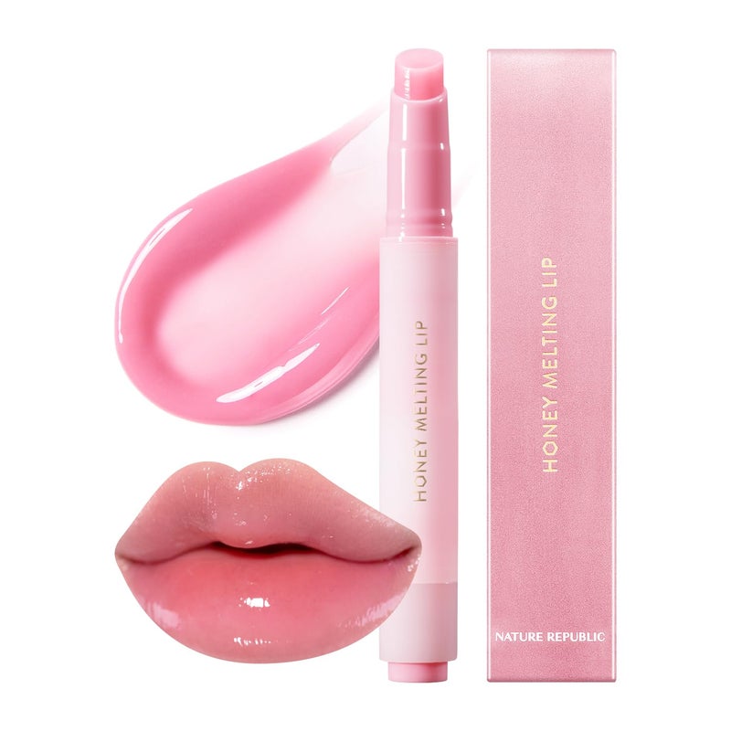 Nature Republic HONEY MELTING LIP PLUMPING (11 PINK) SOFT LIP STICK Tint & Plump Hydrating Gloss, Moisturizing balms, Volumizing formula & Sheer tint, Glowy Finish, korean make up - Image 1