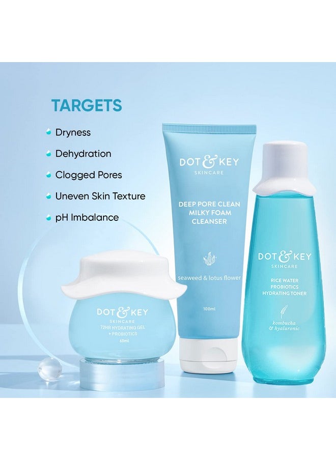 Dot & Key Skin Hydration Ctm Kit Liquid Cleanser 100Ml Toner 150Ml Moisturizer 60Ml  - Image 3