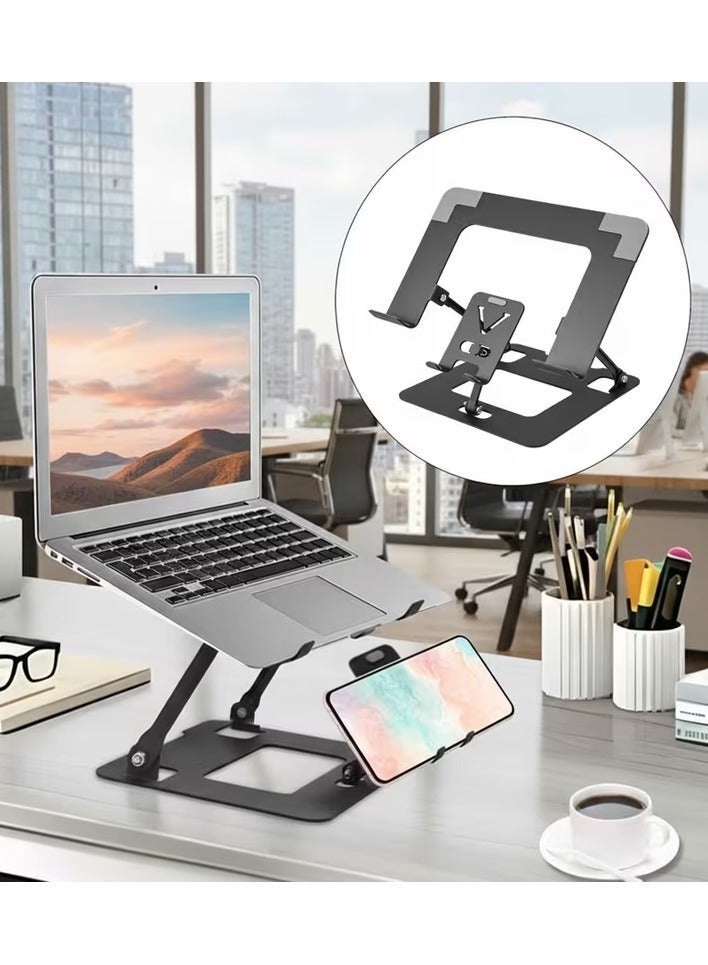 Laptop Stand with Fan,Laptop Cooling Stand with 2 Detachable Quiet Fans & Phone Holder, Adjustable Height & Angle,Laptop Cooling Pad for 10-18" Laptops, MacBook Pro,Gaming Laptops, Tablets - Image 1
