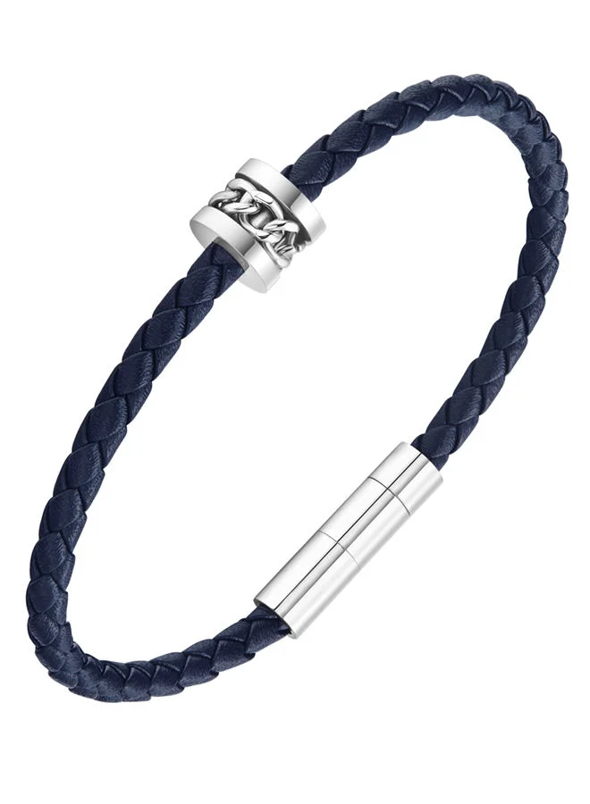 POLICE Fetter Bracelet for Men Stainless Steel with Blue LeatherPEAGB0005219