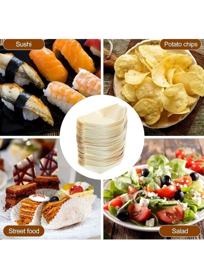 أوزيغالور - 50 علبة أطباق قارب سوشي خشبية طبيعية - يمكن التخلص منها، متعددة الأغراض، 7 × 4 × 1.6 بوصة - Image 1