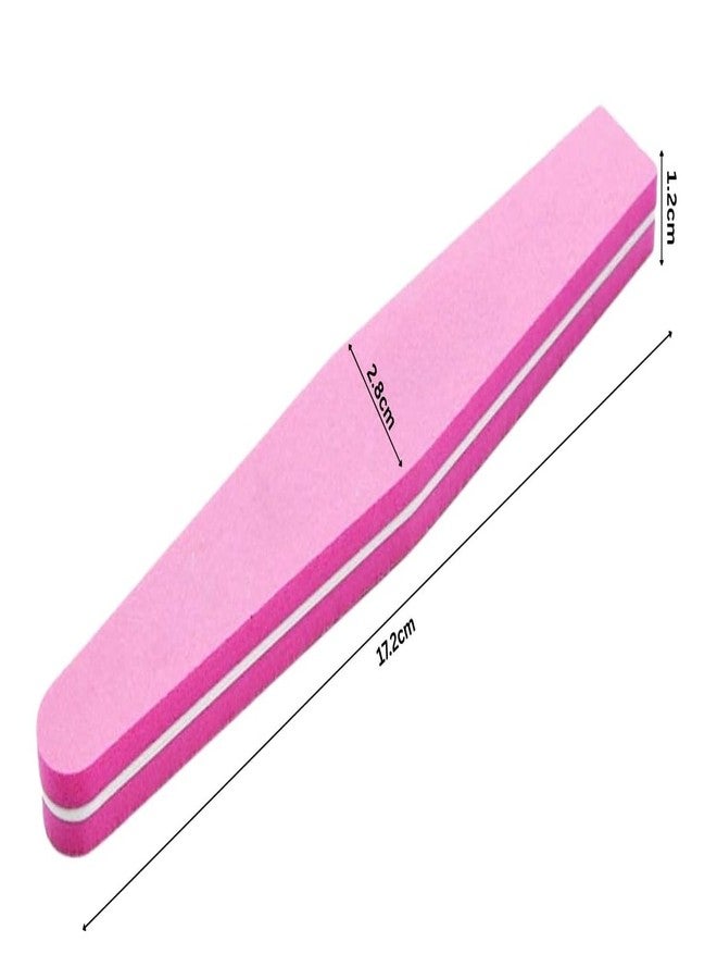HMAA Professional Nail Soft Buffer & File Sponge Set, Double-Sided 100/180 Grit Washable, Essential Manicure Pedicure Tool for Smooth, Polished Nails (Pack of 10)(Pink) - Image 4