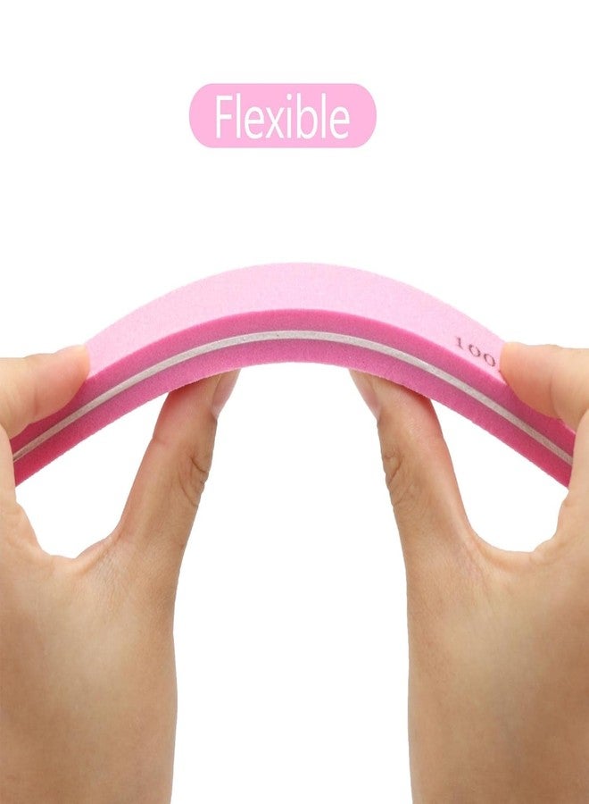 HMAA Professional Nail Soft Buffer & File Sponge Set, Double-Sided 100/180 Grit Washable, Essential Manicure Pedicure Tool for Smooth, Polished Nails (Pack of 10)(Pink) - Image 3