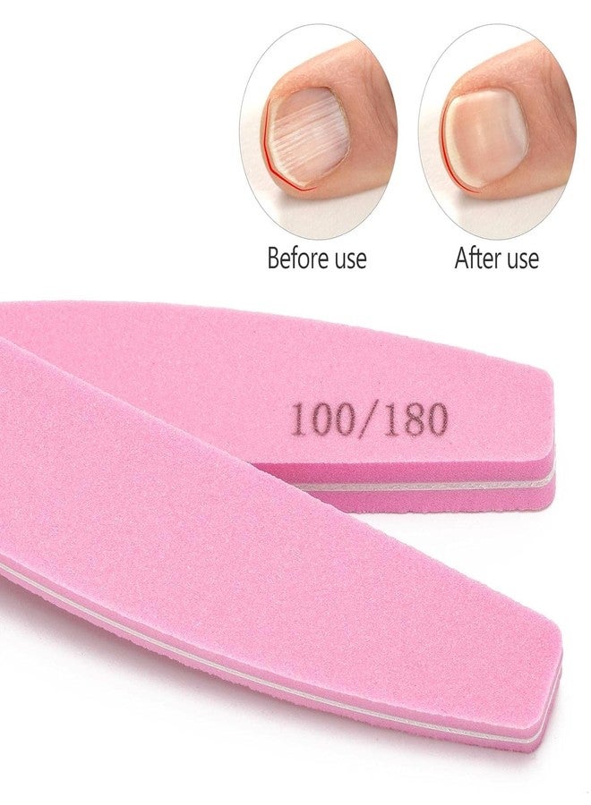 HMAA Professional Nail Soft Buffer & File Sponge Set, Double-Sided 100/180 Grit Washable, Essential Manicure Pedicure Tool for Smooth, Polished Nails (Pack of 10)(Pink) - Image 5
