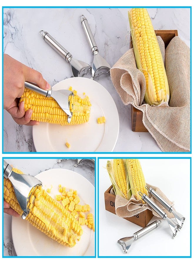 WXJ13 3 Pcs Magic Corn Peeler - Stainless Steel Corn Cob Peeler, Small Kitchen Tools, Corn Stripper Corn Cob Stripper Tool, Convenient Thresher Corn Cutter - Image 4